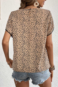 Perfee Printed Pom Pom Detail Petal Sleeve Round Neck Blouse 100100193386630 28 Affordable Fashion Under $100 Jerry's Apparel 
