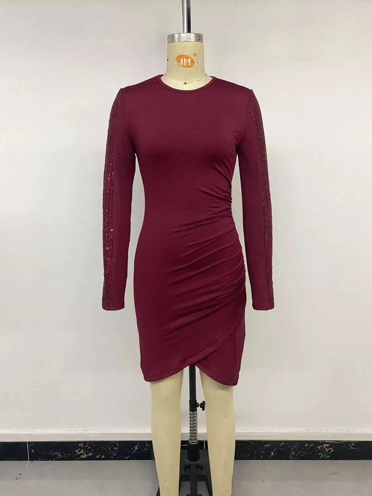 Long-Sleeve Sequin-Trimmed Bodycon Dress 101001788842760 45 Affordable Fashion Under $100 Jerry's Apparel 