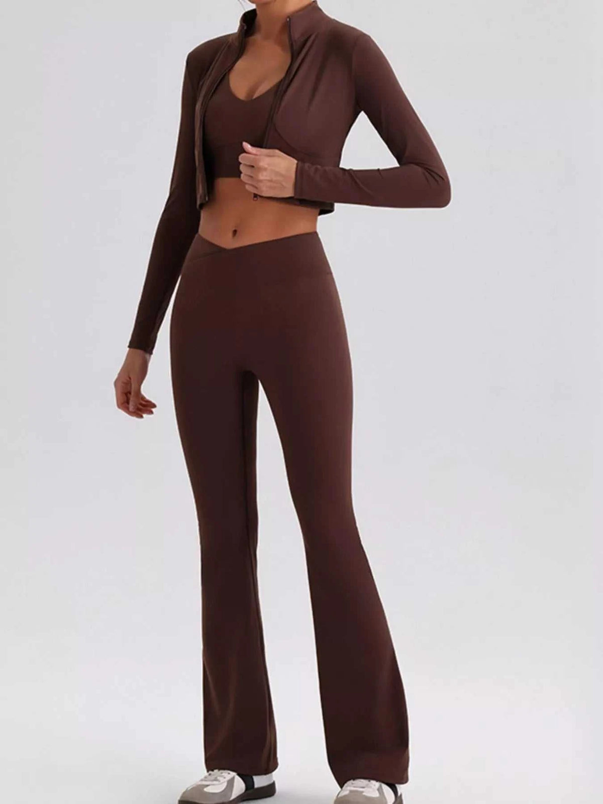 Seamless Criss-Cross V-Neck Tank and Leggings Active Set 101006885753799 113 Comfortable Weekend Sets Jerry's Apparel 