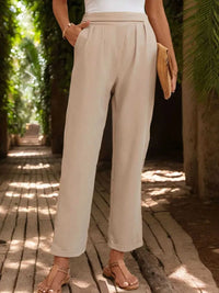 Perfee Ruched Half Elastic Waist Pants 100100547441852 27 Affordable Fashion Under $100 Jerry's Apparel 