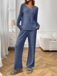 Ribbed Long Sleeve Top and Pants Lounge Set 100100460626810 43 Affordable Fashion Under $100 Jerry's Apparel 
