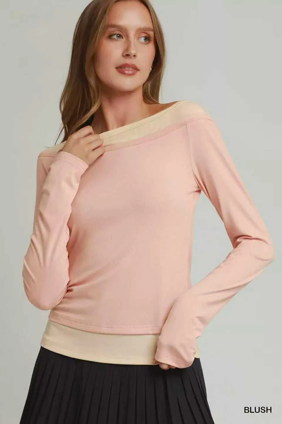 Umgee Layered Twofer Long Sleeve Top 100100843401925 42 Affordable Fashion Under $100 Jerry's Apparel 