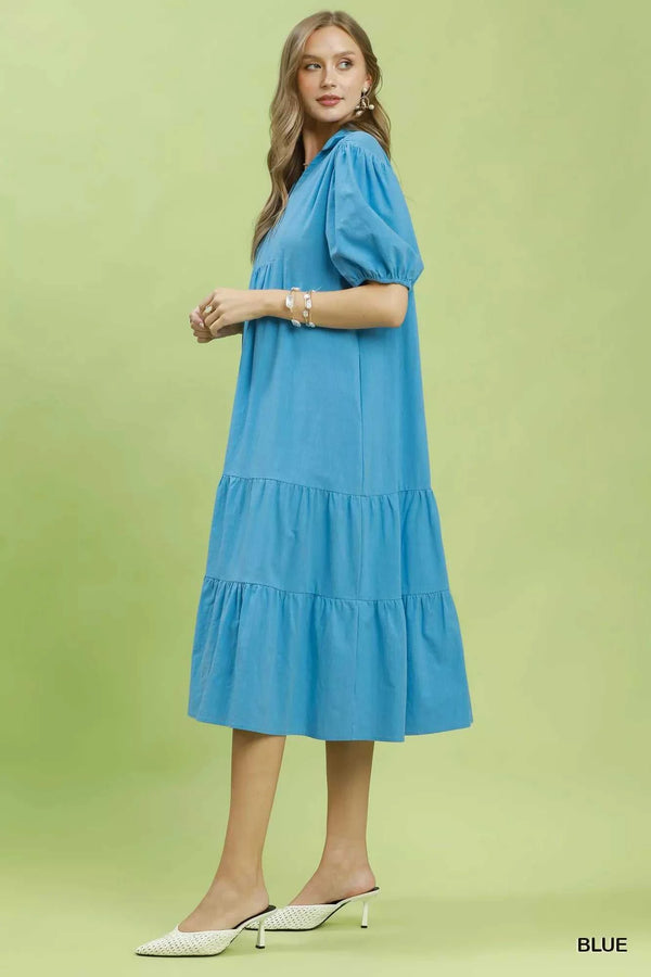 Umgee Solid Tiered Midi Dress 100100225631171 60 Affordable Fashion Under $100 Jerry's Apparel 