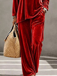 Full Size Velvet Long Sleeve Top and Pants Set Plus Size 100100551786793 45 Affordable Fashion Under $100 Jerry's Apparel 