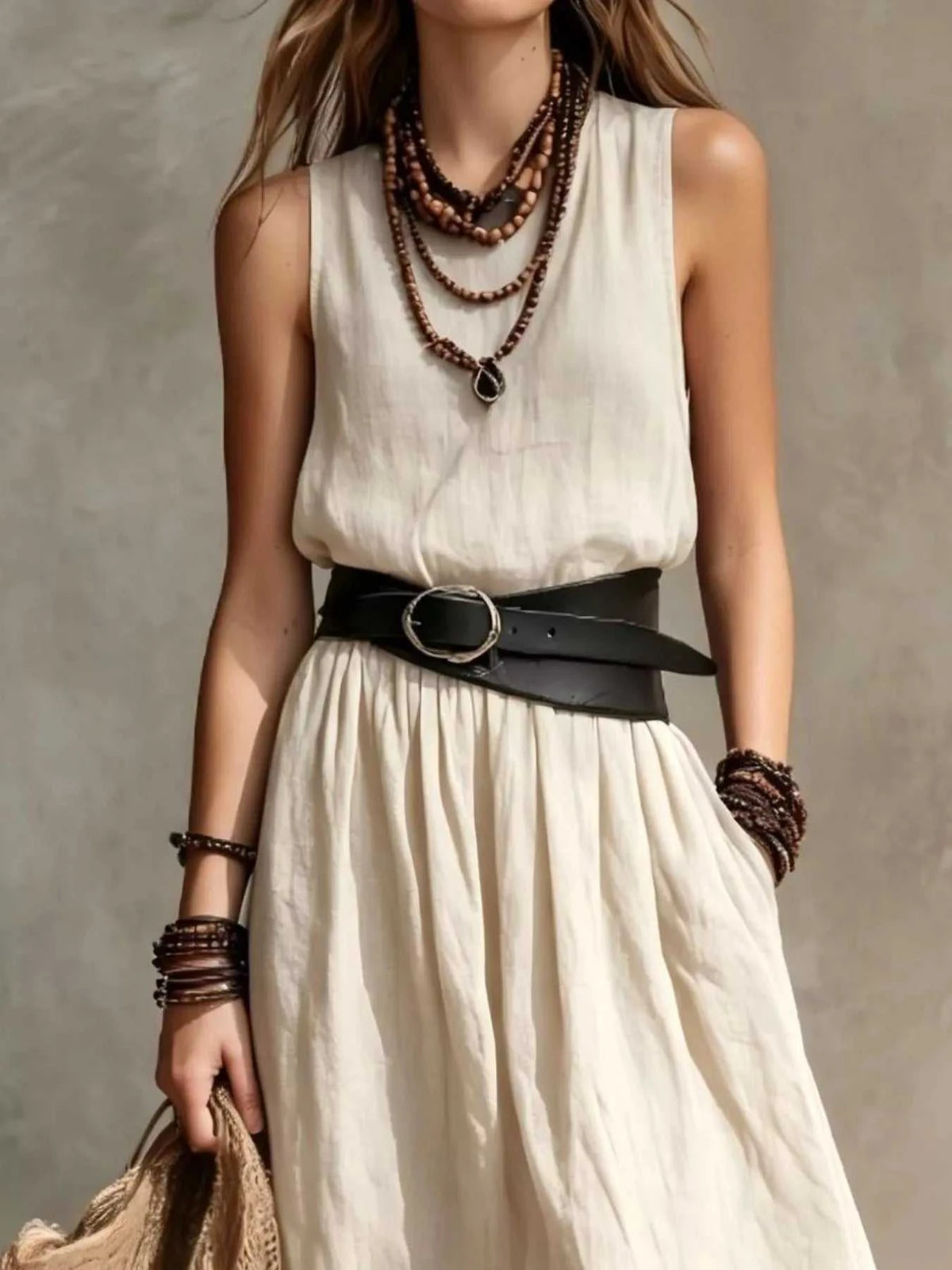 Full Size Round Neck Sleeveless Maxi Dress Plus Size 101001179006288 41 Affordable Fashion Under $100 Jerry's Apparel 