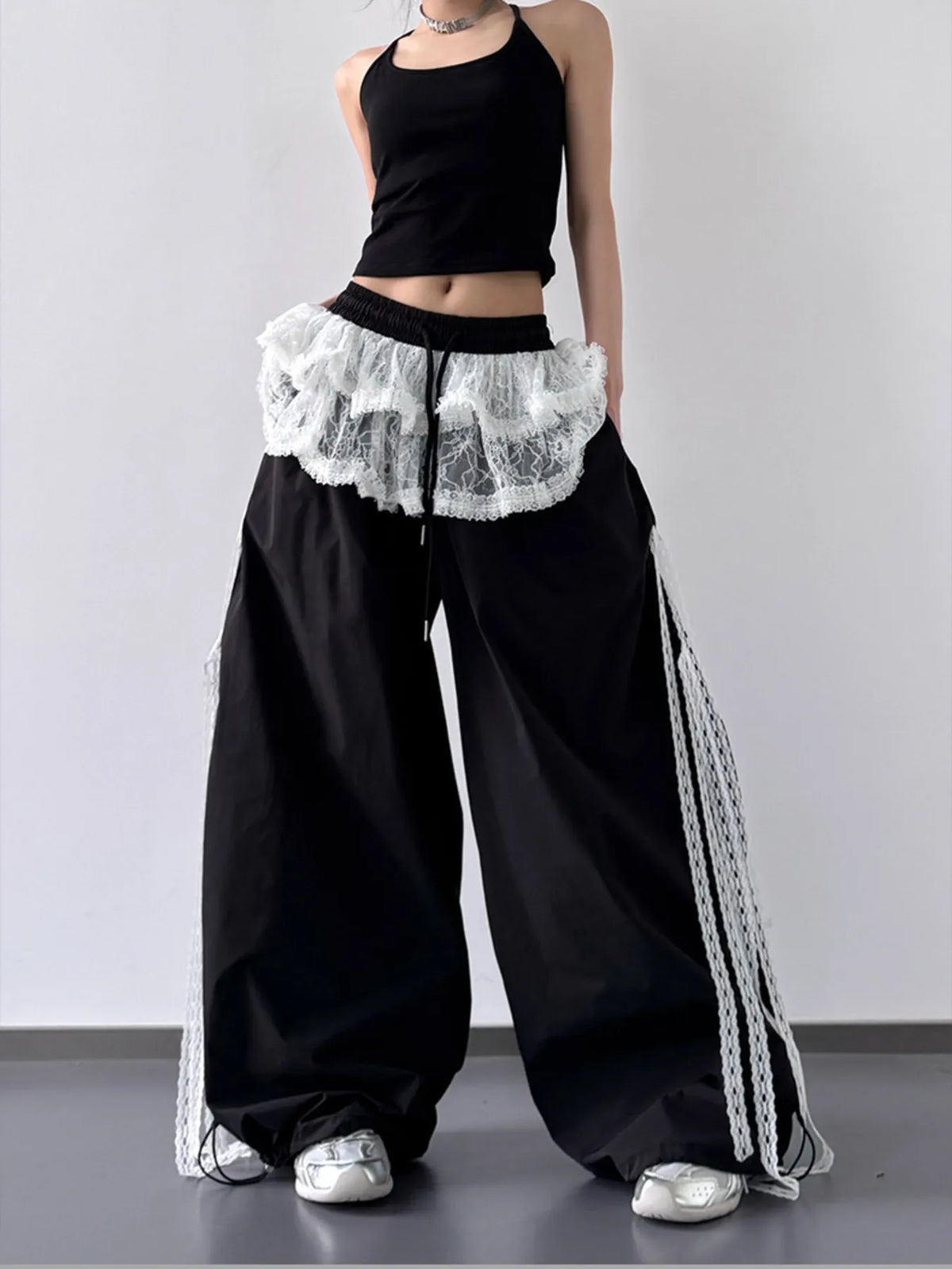 Drawstring Wide Leg Pants