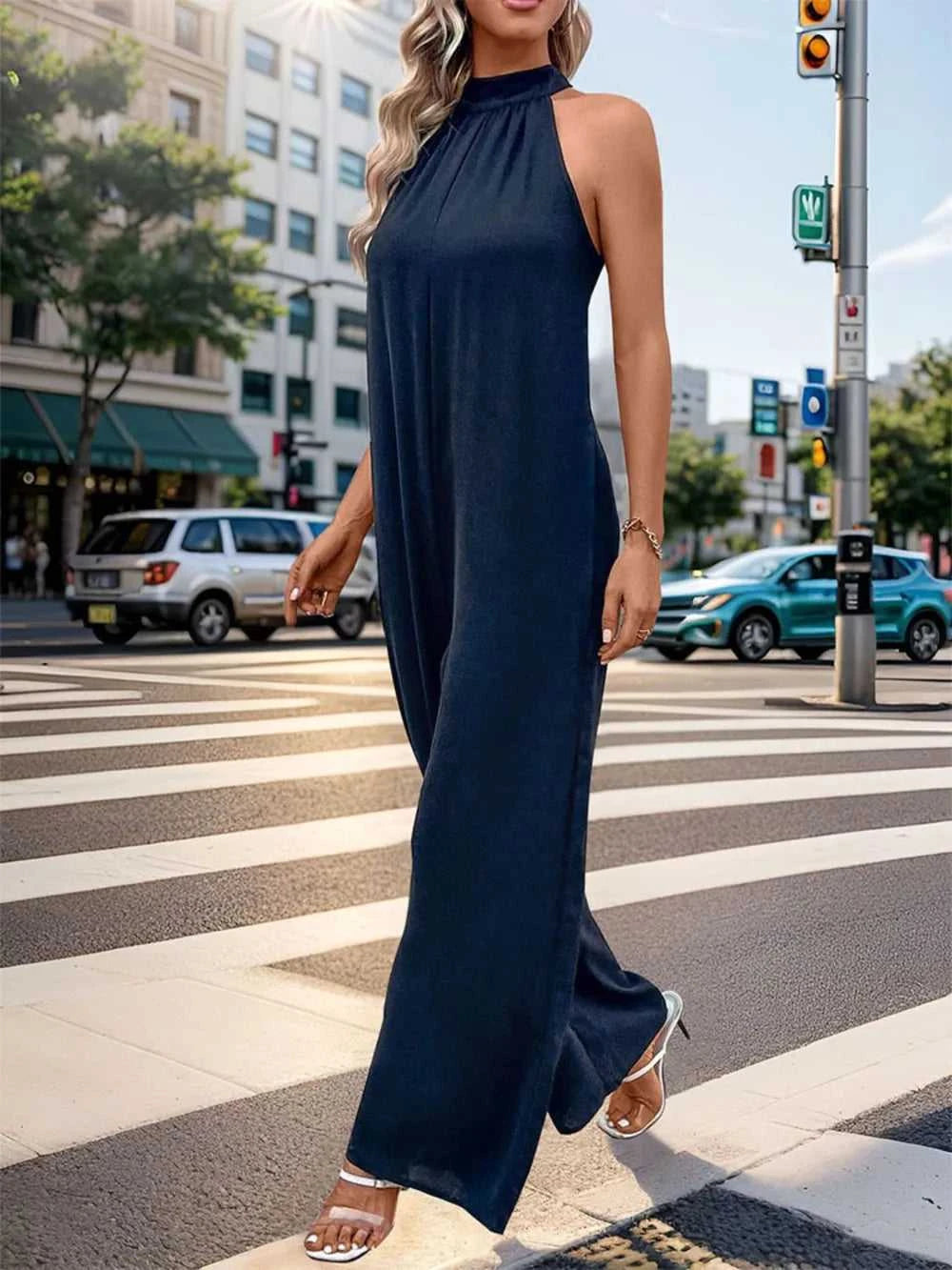 Perfee Tied Grecian Wide Leg Jumpsuit 100100770405128 36 Affordable Fashion Under $100 Jerry's Apparel 