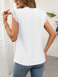 Lace Detail Round Neck Cap Sleeve Top 100100379894943 24 Affordable Fashion Under $100 Jerry's Apparel 