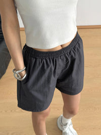 Elastic Waist Casual Shorts