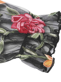 Floral Embroidered Mesh Long Sleeve Bodysuit 100100221400313 35 Affordable Fashion Under $100 Jerry's Apparel 