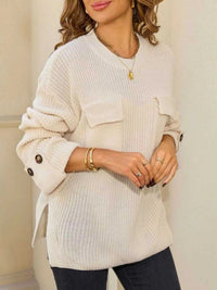 Pocket Detail Round Neck Sweater 100100321906852 48 Affordable Fashion Under $100 Jerry's Apparel 