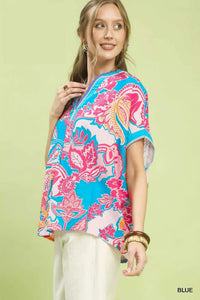 Umgee Abstract Print Oversized Top 100100141541589 47 Affordable Fashion Under $100 Jerry's Apparel 
