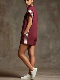 Striped Zip Front Romper 100100341112740 41 Women's Romper Affordable Fashion Under $100 Jerry's Apparel 