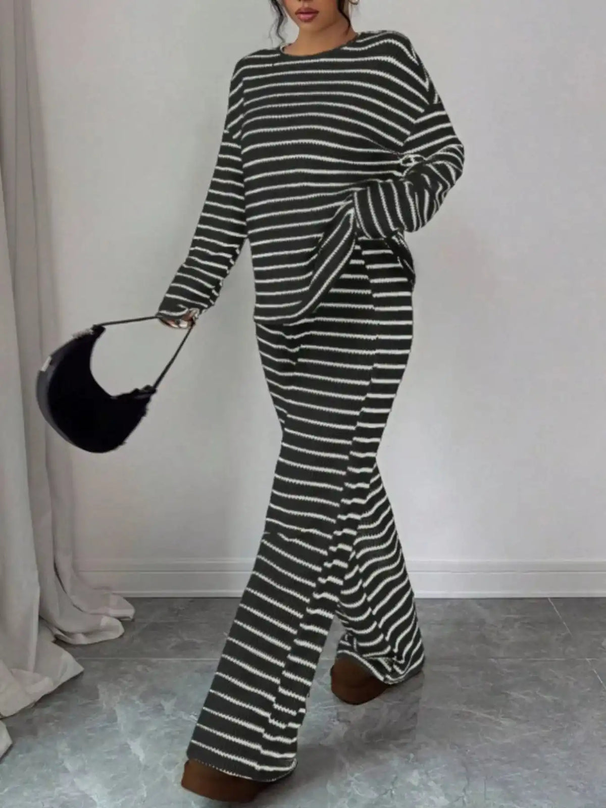 Striped Relaxed Fit Top and Pants Set 101002581867183 66 Affordable Fashion Under $100 Jerry's Apparel 