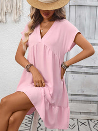 Casual V-Neck Ruffle Hem Mini Dress 100100053087860 30 Affordable Fashion Under $100 Jerry's Apparel 