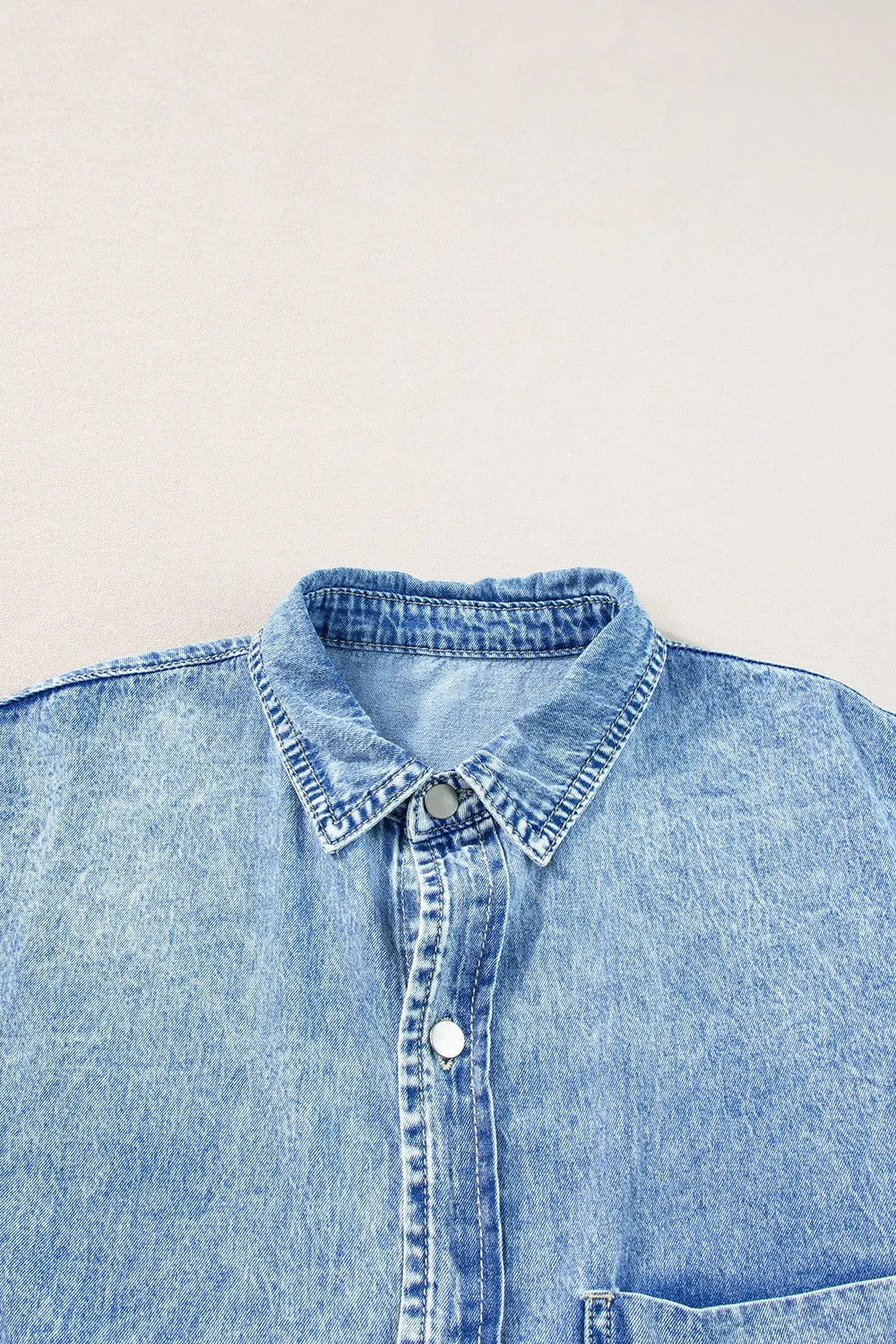 Oversized Button Down Denim Shirt Dress