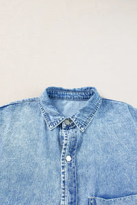 Oversized Button Down Denim Shirt Dress