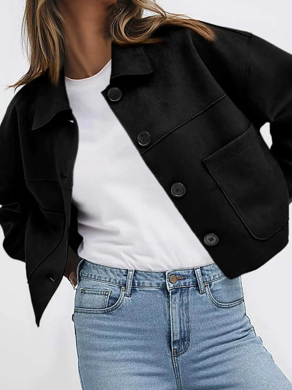 Button-Down Cropped Jacket 101001916935155 79 Affordable Fashion Under $100 Jerry's Apparel 
