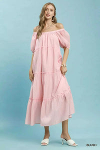 Umgee Textured Tiered Midi Dress 100100517281128 60 Affordable Fashion Under $100 Jerry's Apparel 