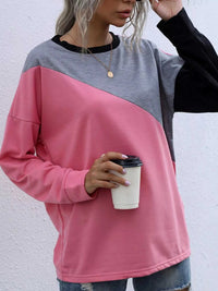 Color Block Casual Round Neck Sweatshirt 100100535892353 23 Affordable Fashion Under $100 Jerry's Apparel 
