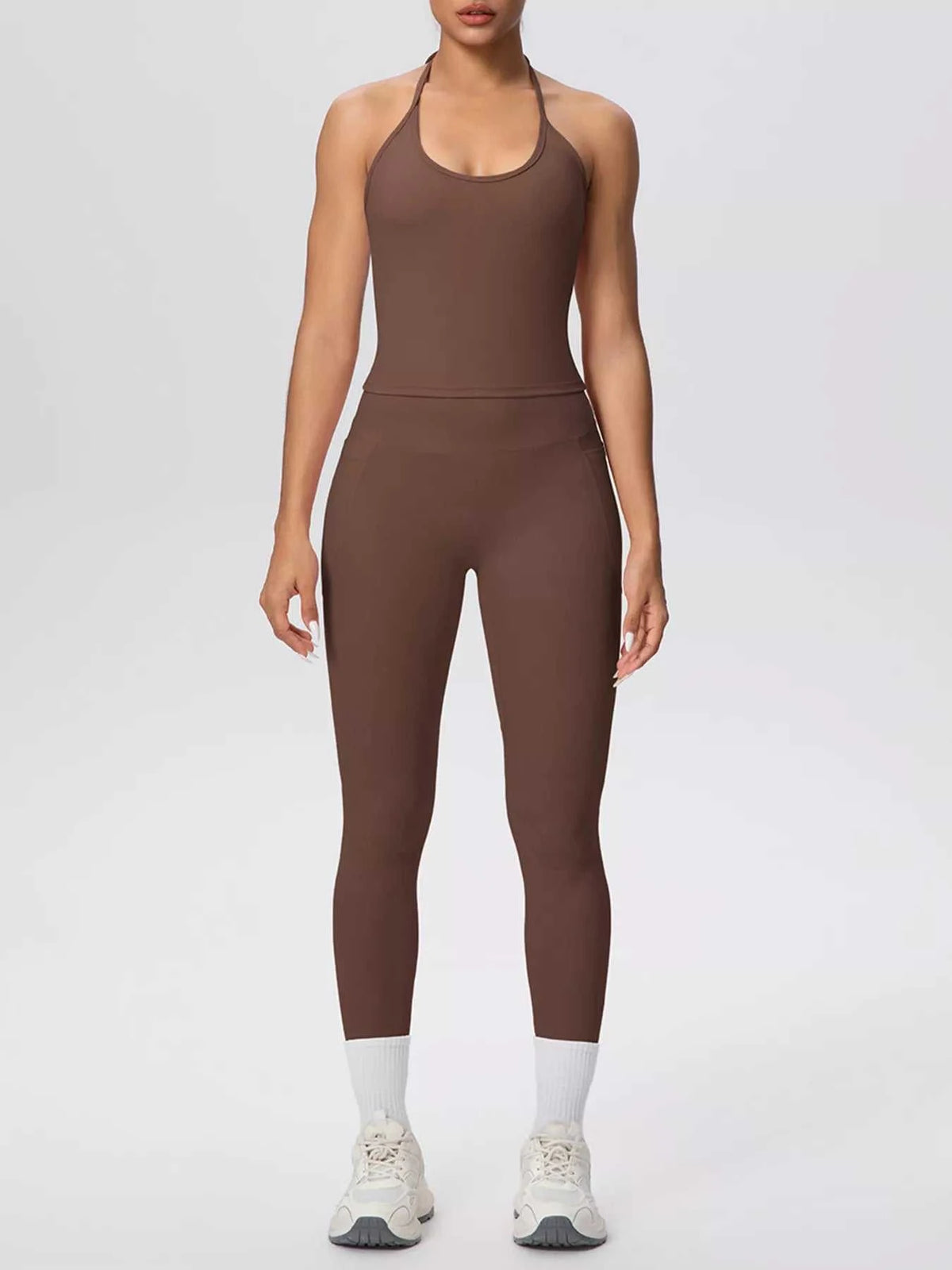 Halter Neck Cami and High-Waisted Leggings Active Set 101006856970414 89 Affordable Fashion Under $100 Jerry's Apparel 