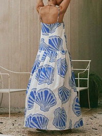 Seashell Print Maxi Cami Dress