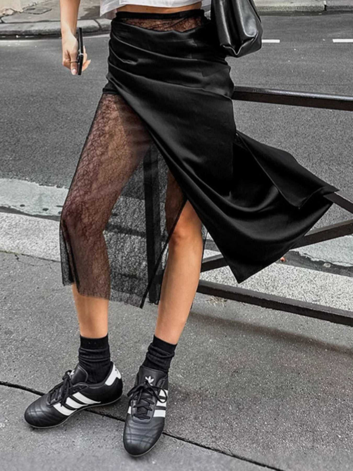 Lace Panel Midi Skirt 100100659325646 36 Affordable Fashion Under $100 Jerry's Apparel 