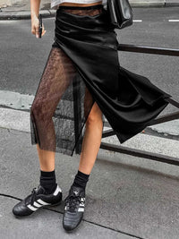 Lace Panel Midi Skirt 100100659325646 36 Affordable Fashion Under $100 Jerry's Apparel 