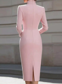 Full Size Stand-Collar Long-Sleeve Midi Dress Plus Size 101001432460062 48 Affordable Fashion Under $100 Jerry's Apparel 