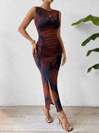 Honey Slit Round Neck Midi Tank Dress 100100998771132 32 Affordable Fashion Under $100 Jerry's Apparel 