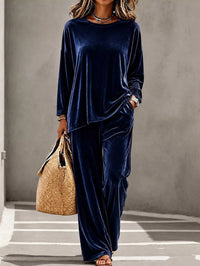 Full Size Velvet Long Sleeve Top and Pants Set Plus Size 100100551786793 45 Affordable Fashion Under $100 Jerry's Apparel 
