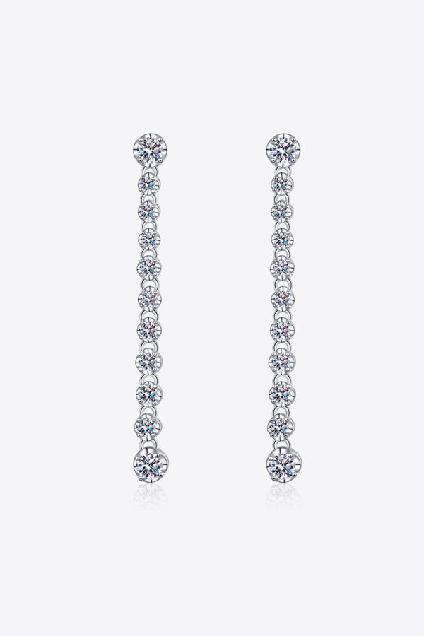 1.18 Carat Moissanite Long Earrings