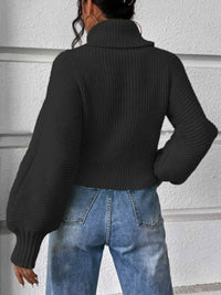 Textured Knit Turtleneck Long Sleeve Sweater 100100565063605 26 Affordable Fashion Under $100 Jerry's Apparel 