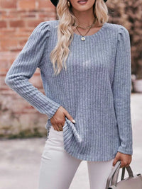 Ribbed Knit Puff Sleeve T-Shirt 100100962471478 28 Affordable Fashion Under $100 Jerry's Apparel 