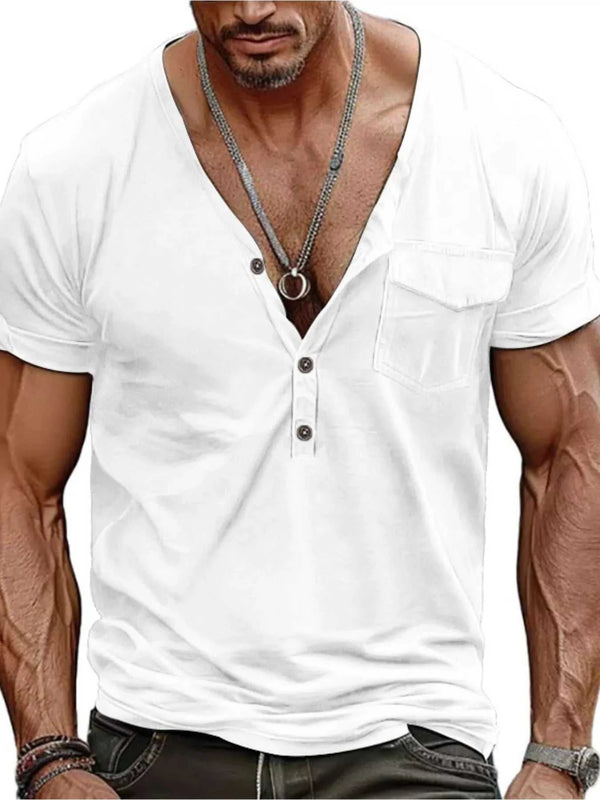 Men's Full Size Casual Button Detail Short Sleeve T-Shirt Plus Size 100400567753716 23 Affordable Fashion Under $100 Jerry's Apparel 