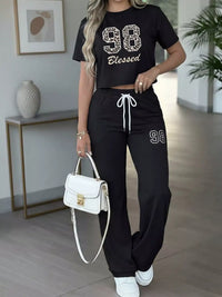 Blessed 98 Leopard Print Crop Top and Wide Leg Pants Set 100100144599731 55 Affordable Fashion Under $100 Jerry's Apparel 