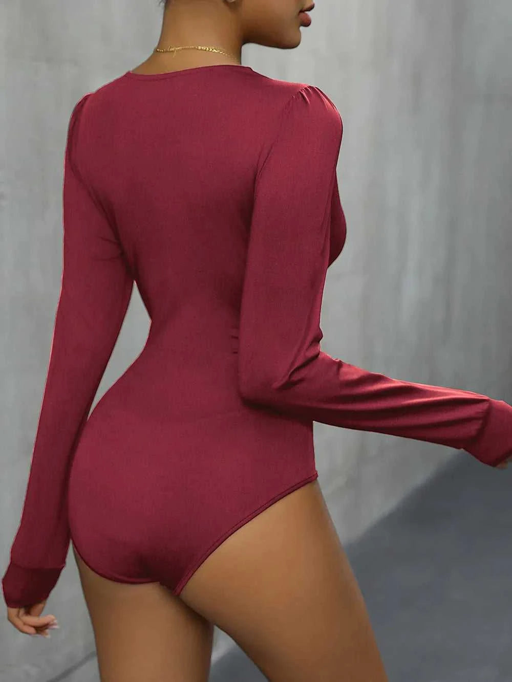Perfee Lace Detail Plunge Long Sleeve Bodysuit 100100229596543 27 Affordable Fashion Under $100 Jerry's Apparel 
