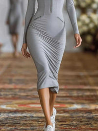 Full Size Zip-Front Bodycon Midi Dress Plus Size 101001488194911 56 Affordable Fashion Under $100 Jerry's Apparel 