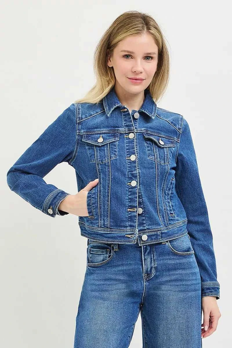 RISEN Basic Fitted Button Down Denim Jacket 100100498931332 68 Affordable Fashion Under $100 Jerry's Apparel 