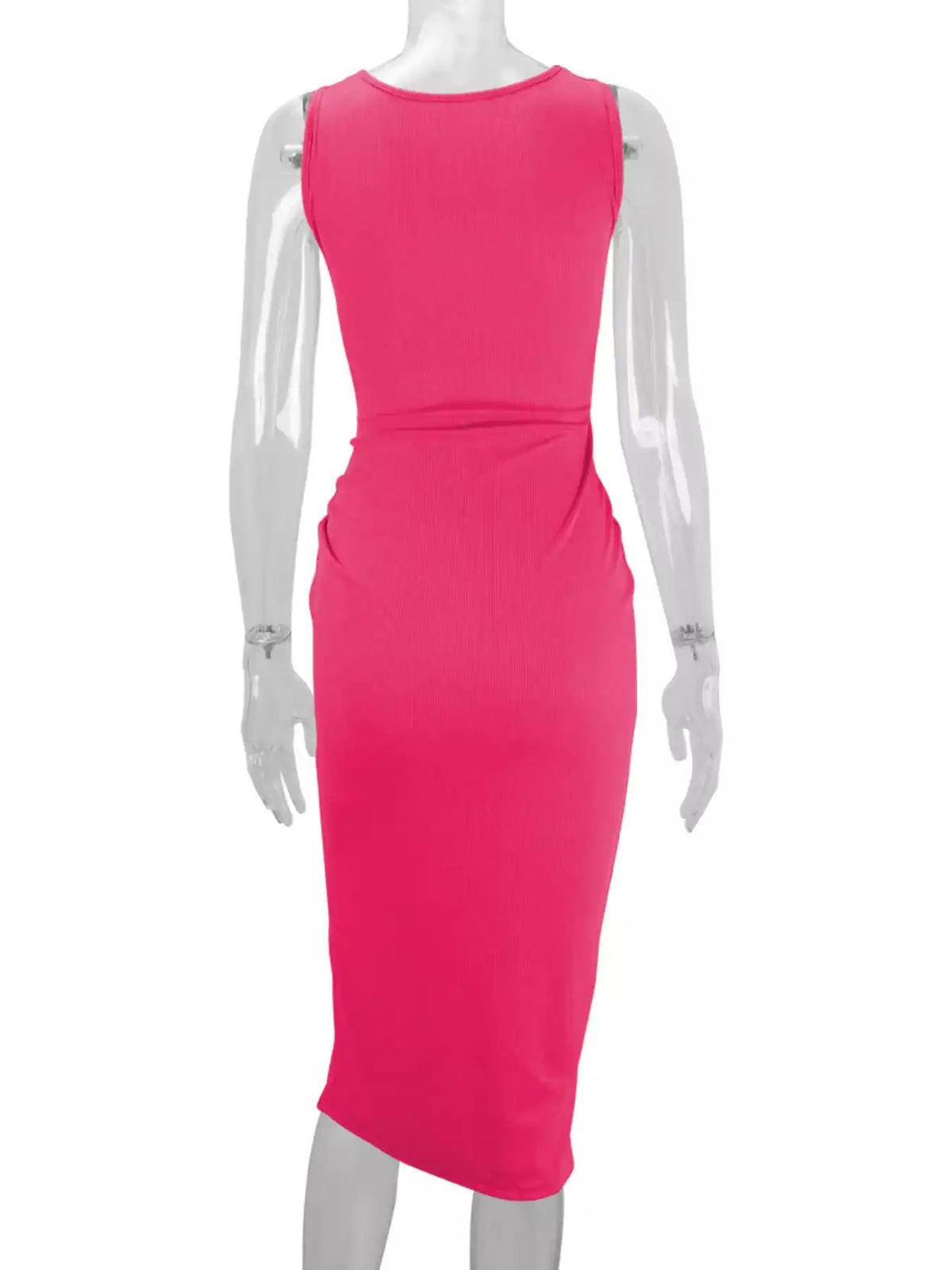 Sleeveless Cut-Out Ruched High-Slit Bodycon Dress 101001792800742 33 Gifts for Her Jerry's Apparel 
