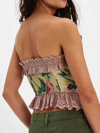 Floral Print Lace Trim Tube Top 100100364241616 35 Affordable Fashion Under $100 Jerry's Apparel 