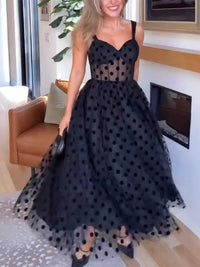 Polka Dot Tulle Sleeveless Midi Dress 100100076066300 50 Affordable Fashion Under $100 Jerry's Apparel 