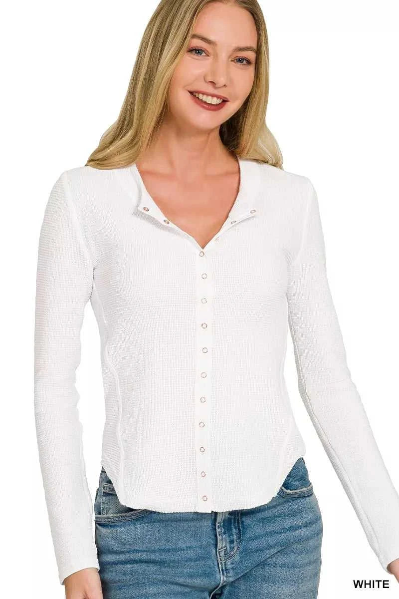 Zenana Double Knit Snap Button Shirts 100100258851244 28 Affordable Fashion Under $100 Jerry's Apparel 