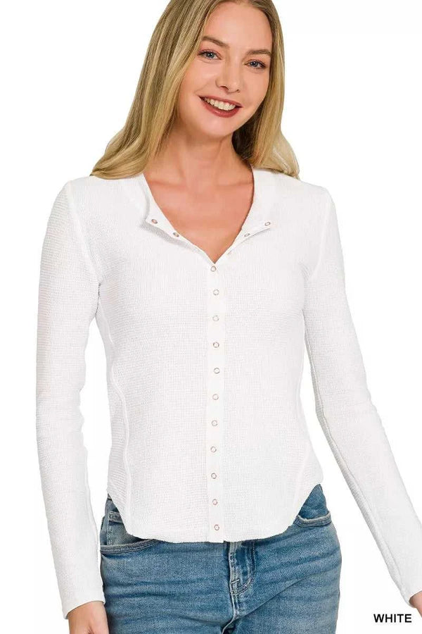 Zenana Double Knit Snap Button Shirts 100100258851244 28 Affordable Fashion Under $100 Jerry's Apparel 