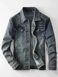 Men's Plus Size Vintage Wash Denim Jacket 100400969328187 109 Fashion Forward Plus Size Clothing Jerry's Apparel 