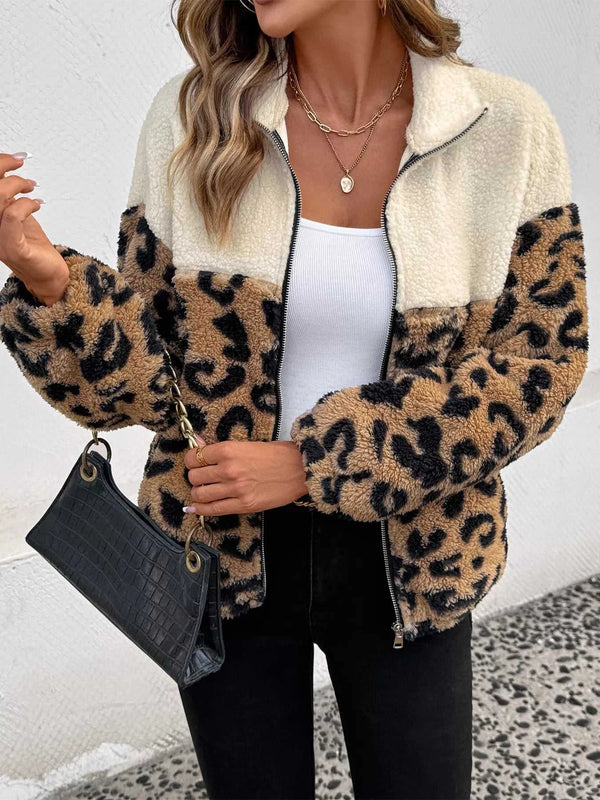 Leopard Zip Up Fleece Jacket 100100923766878 64 Affordable Fashion Under $100 Jerry's Apparel 