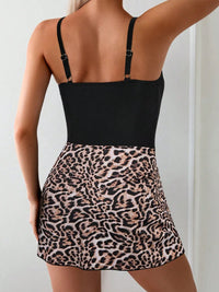 Printed Scoop Neck Wide Strap Two-Piece Swimwear