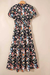 Floral Print Smocked Waist Maxi Dress 100100885551722 78 Affordable Fashion Under $100 Jerry's Apparel 