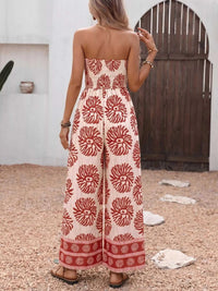 Floral Print Strapless Wide Leg Jumpsuit 100100347268160 42 Affordable Fashion Under $100 Jerry's Apparel 