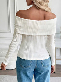 Off-Shoulder Ribbed Knit Top 100100952823290 30 Affordable Fashion Under $100 Jerry's Apparel 